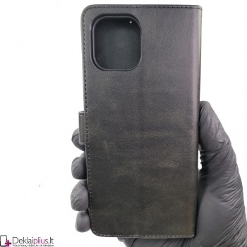 Dirbtinos odos dėklas su skyreliais - juodas (Xiaomi Redmi A1/A2)